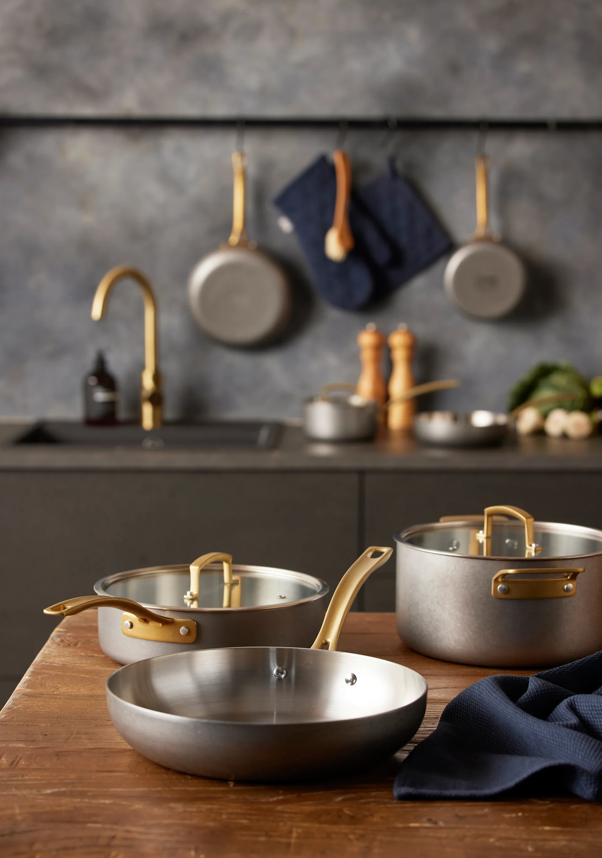 Durance gryde med låg 5 L, Rustfrit stål Pillivuyt