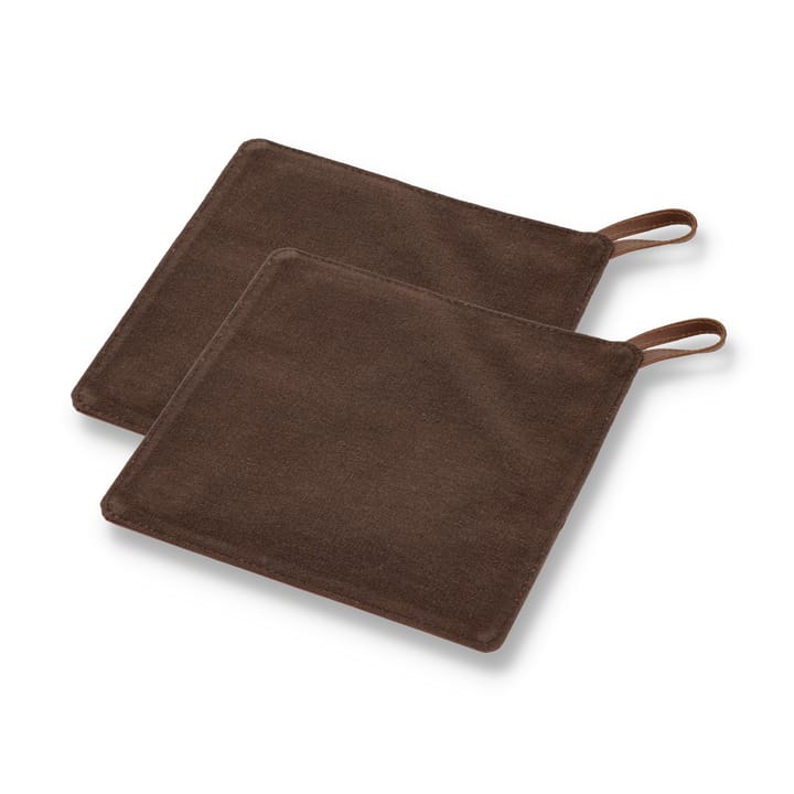 Pillivuyt Gourmet grydelap 20,5x20,5 cm 2-pak, Brunt læder Pillivuyt