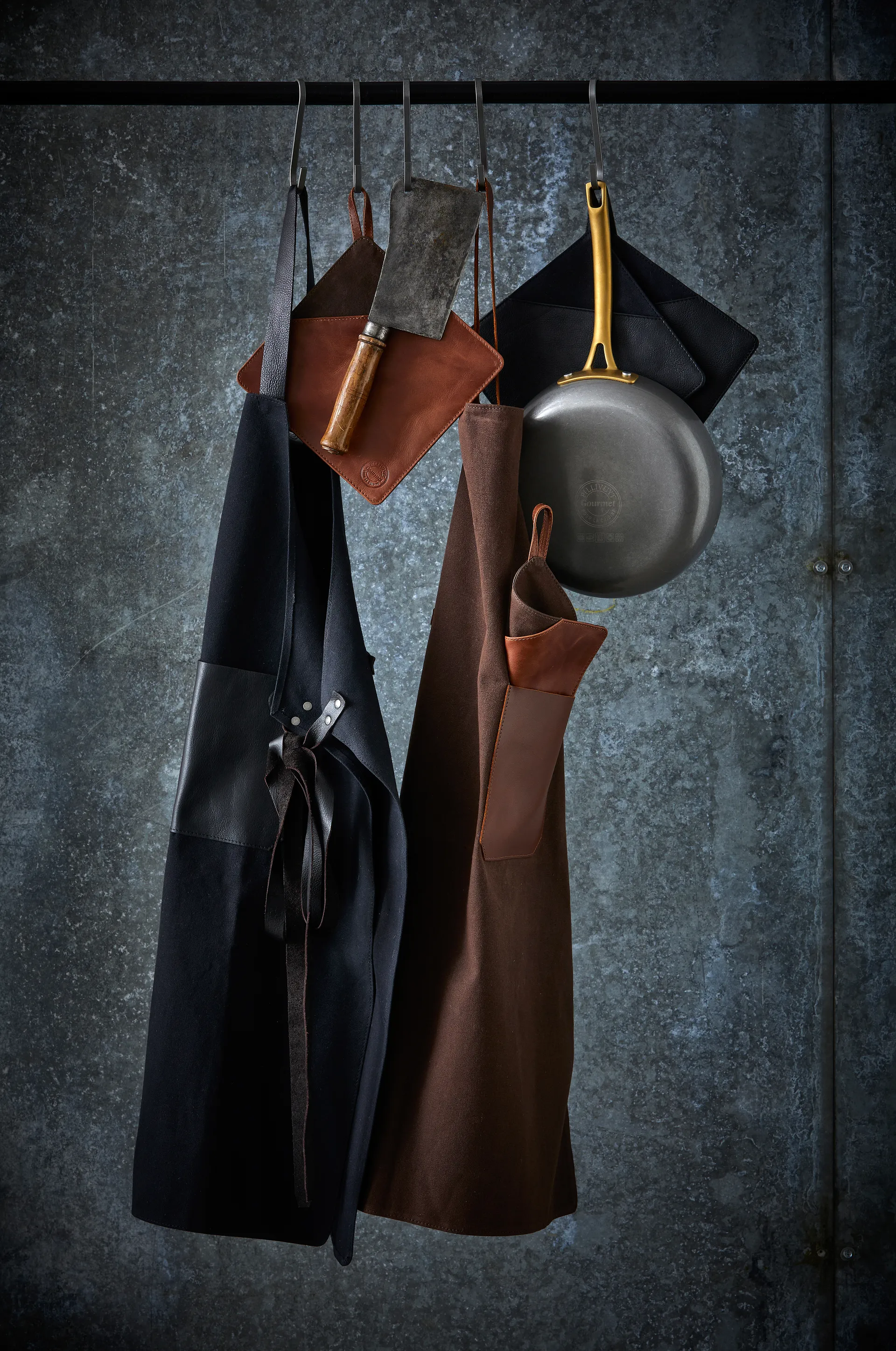 Pillivuyt Gourmet grydelap 20,5x20,5 cm 2-pak, Brunt læder Pillivuyt