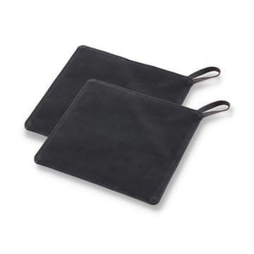 Pillivuyt Gourmet grydelap 20,5x20,5 cm 2-pak - Sort læder - Pillivuyt