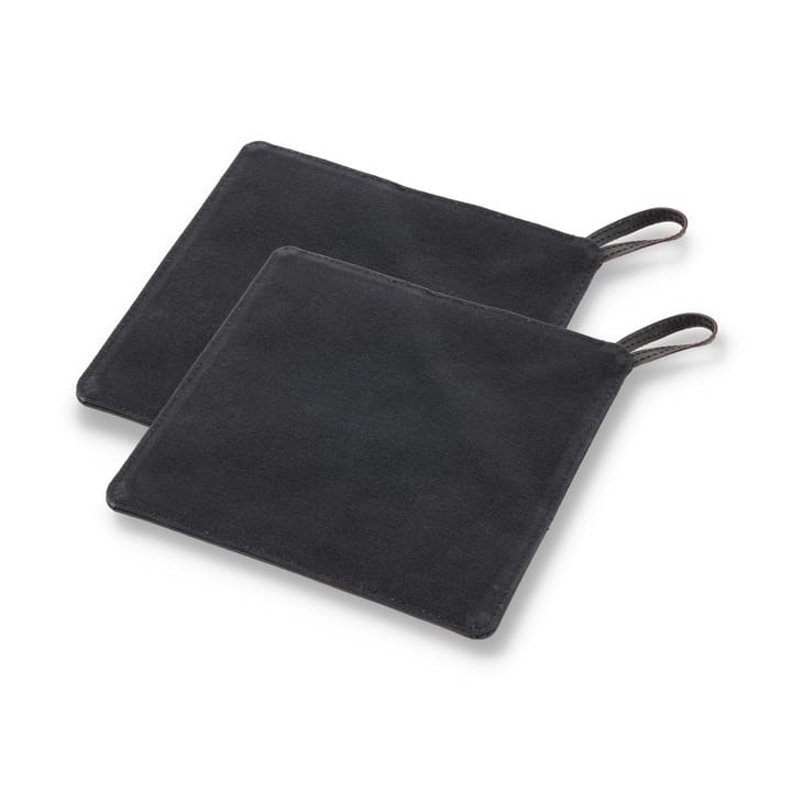 Pillivuyt Gourmet grydelap 20,5x20,5 cm 2-pak, Sort læder Pillivuyt