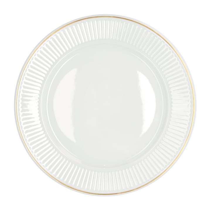Plissé dyb tallerken med guldkant Ø22 cm, Hvid Pillivuyt