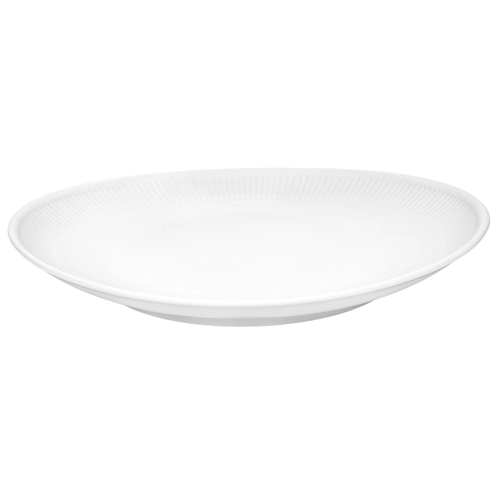 Plissé steaktallerken, oval, Hvid Pillivuyt