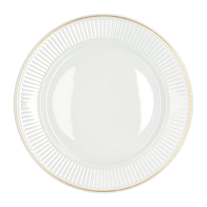 Plissé tallerken med guldkant Ø22 cm, Hvid Pillivuyt