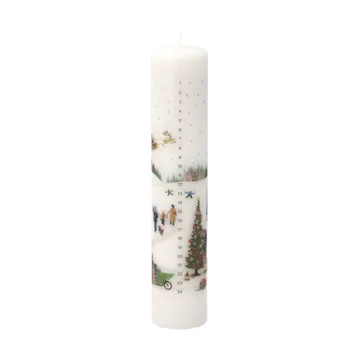 Vinter kalenderlys Ø5x25 cm - Hvid - Pillivuyt