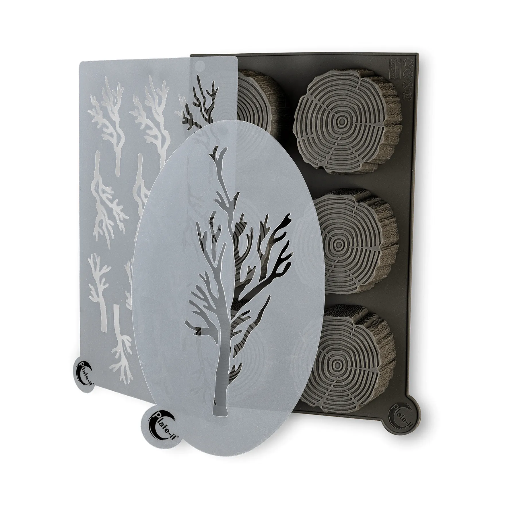 Plate-it forme, Træ, silikone, 3 dele Plate It