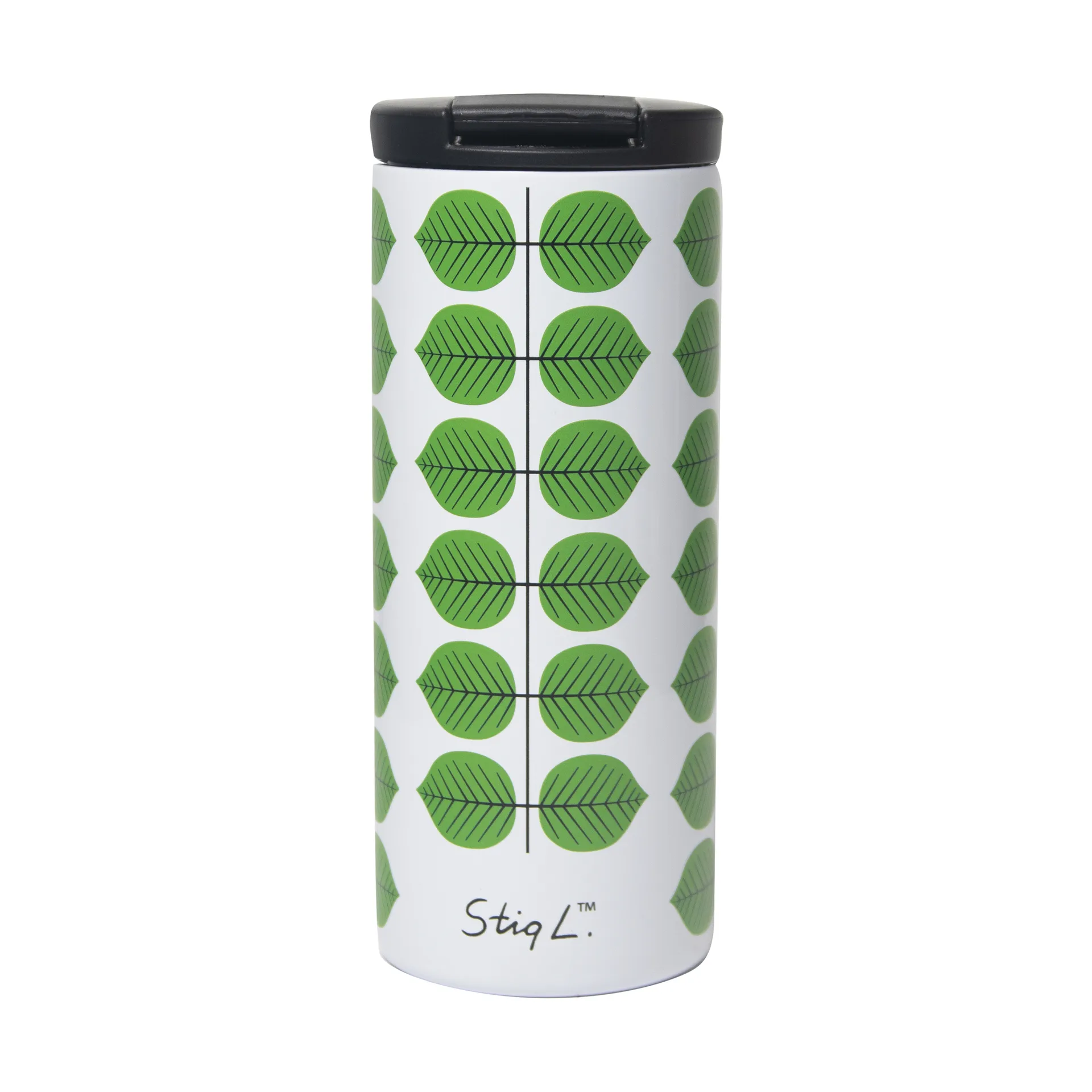 Berså termokrus 0.35l, Hvid-grøn Pluto Design