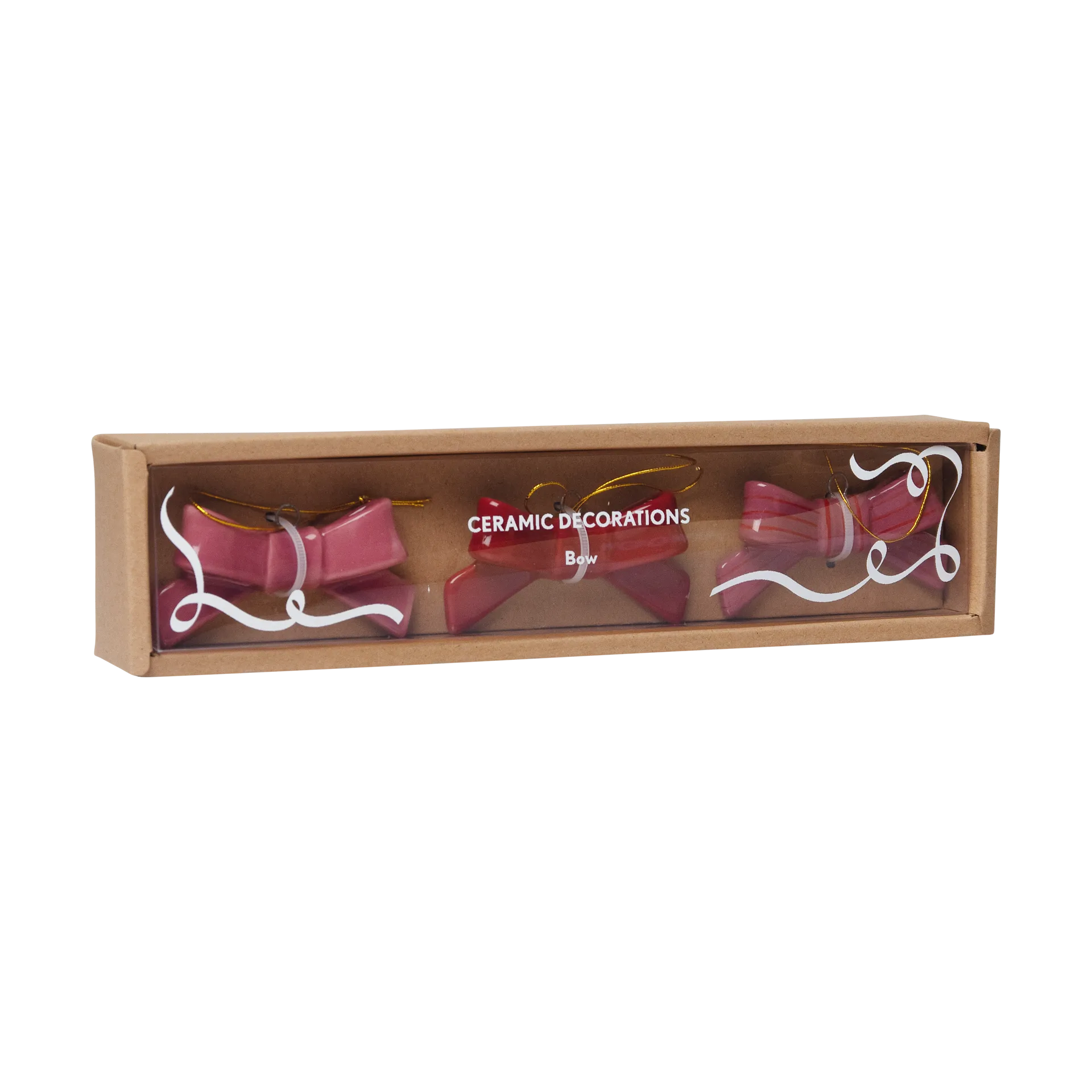 Bow dekorationsophæng 3 dele, Rød-lyserød Pluto Design