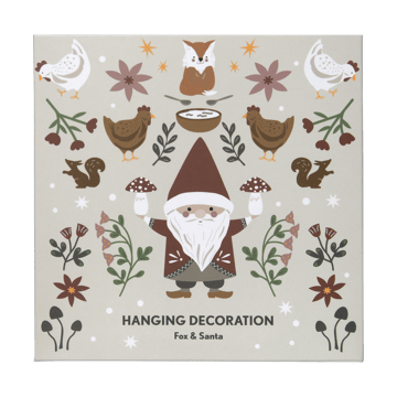Fox & Santa juleophæng - Sølv - Pluto Design
