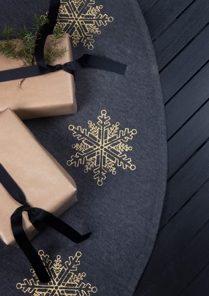 Juletræstæppe snefnug Ø110 cm, Grå/Guld Pluto Design
