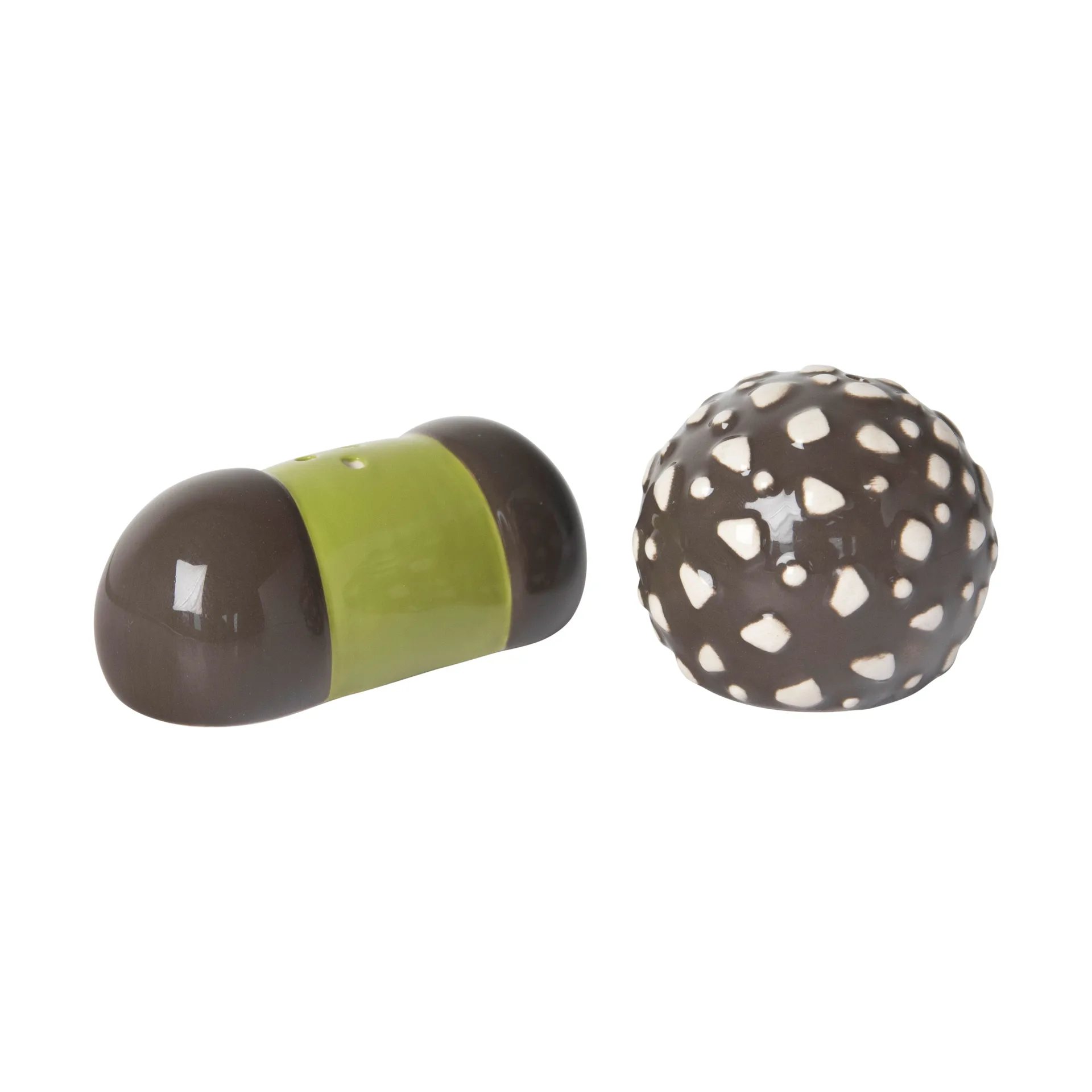Like a swede salt & peberkar, Brun-grøn-hvid Pluto Design