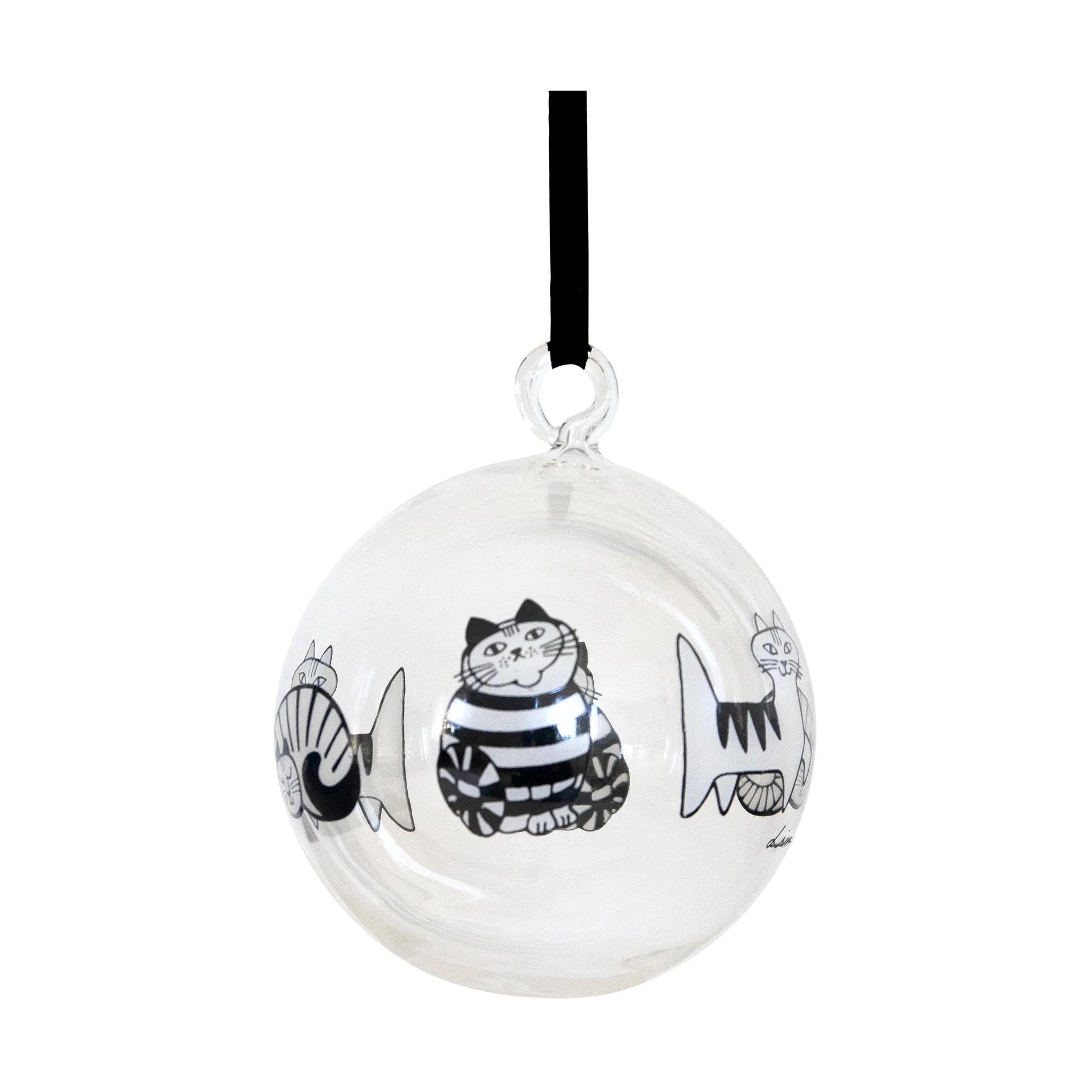 Lisa Larson katte julekugle, White-black Pluto Design