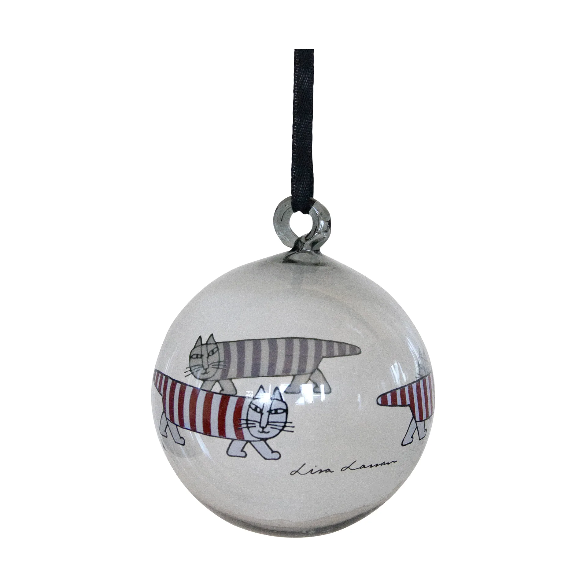 Lisa Larson Mikey julekugle, Silver-red-white Pluto Design