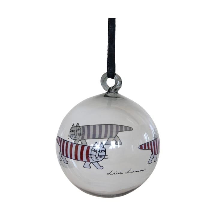Lisa Larson Mikey julekugle - Silver-red-white - Pluto Design