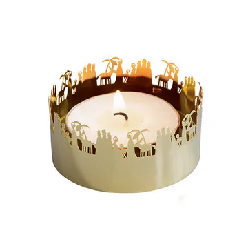Lysholder ætset guld - Krybbe - Pluto Design