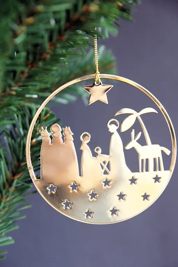 Pluto julepynt metal - krybbe, sølvfarvet - Pluto Design