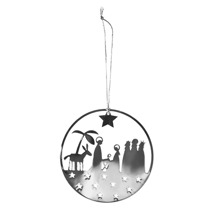 Pluto julepynt metal - krybbe, sølvfarvet - Pluto Design
