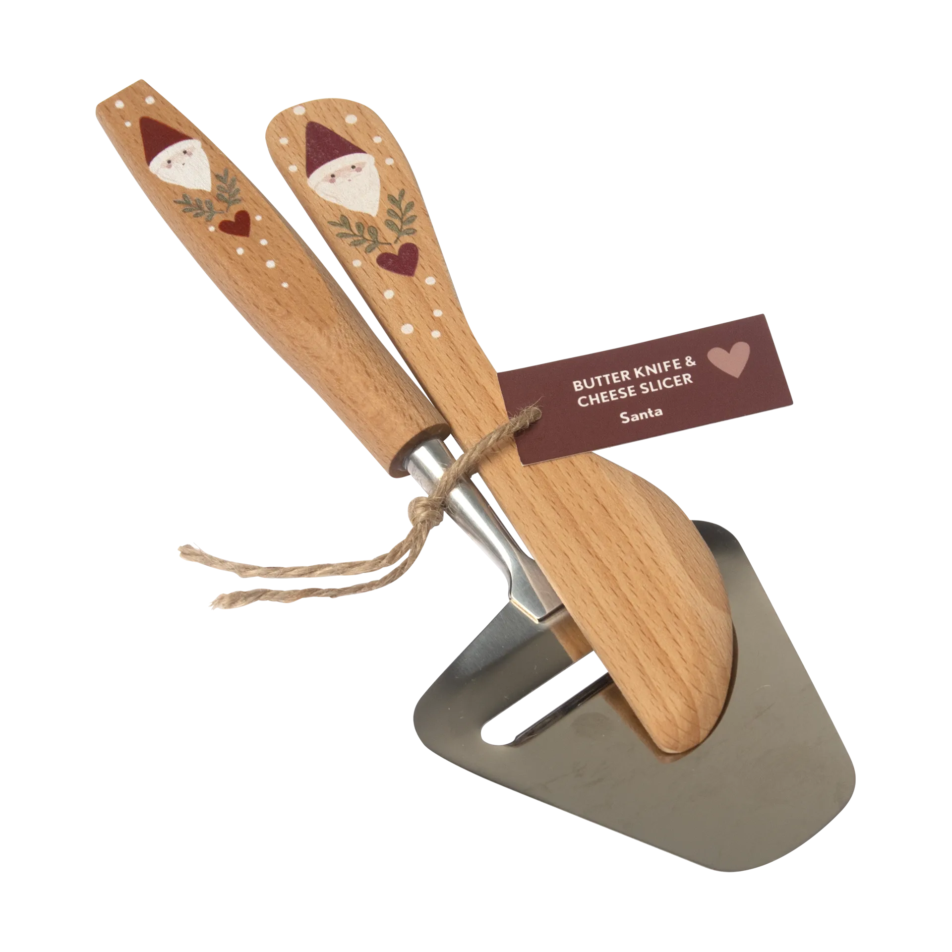 Santa smørekniv og ostehøvl 2 dele, Beige Pluto Design