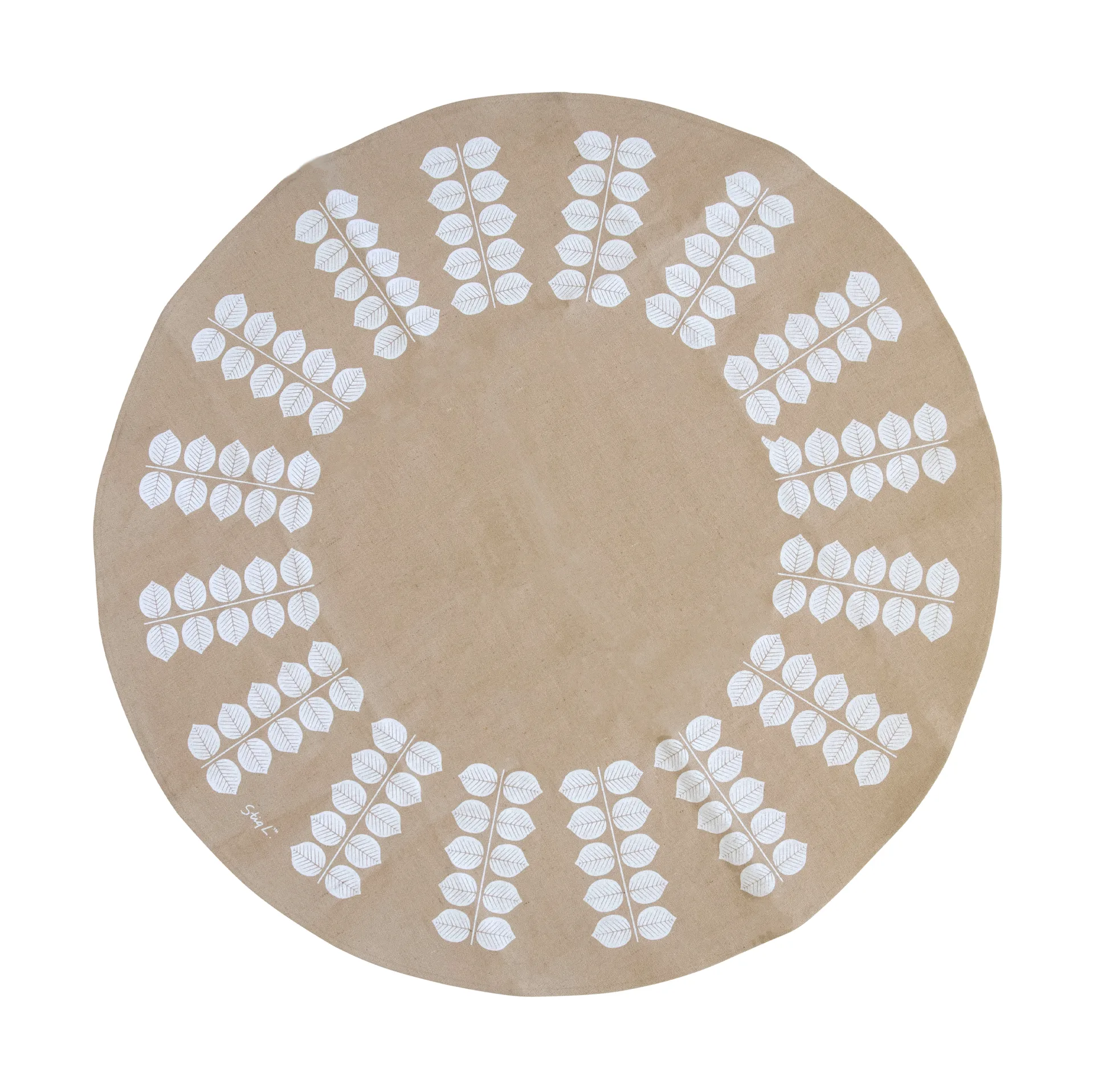 Stig L Berså juletræstæppe Ø110 cm, Natur/Hvid Pluto Design