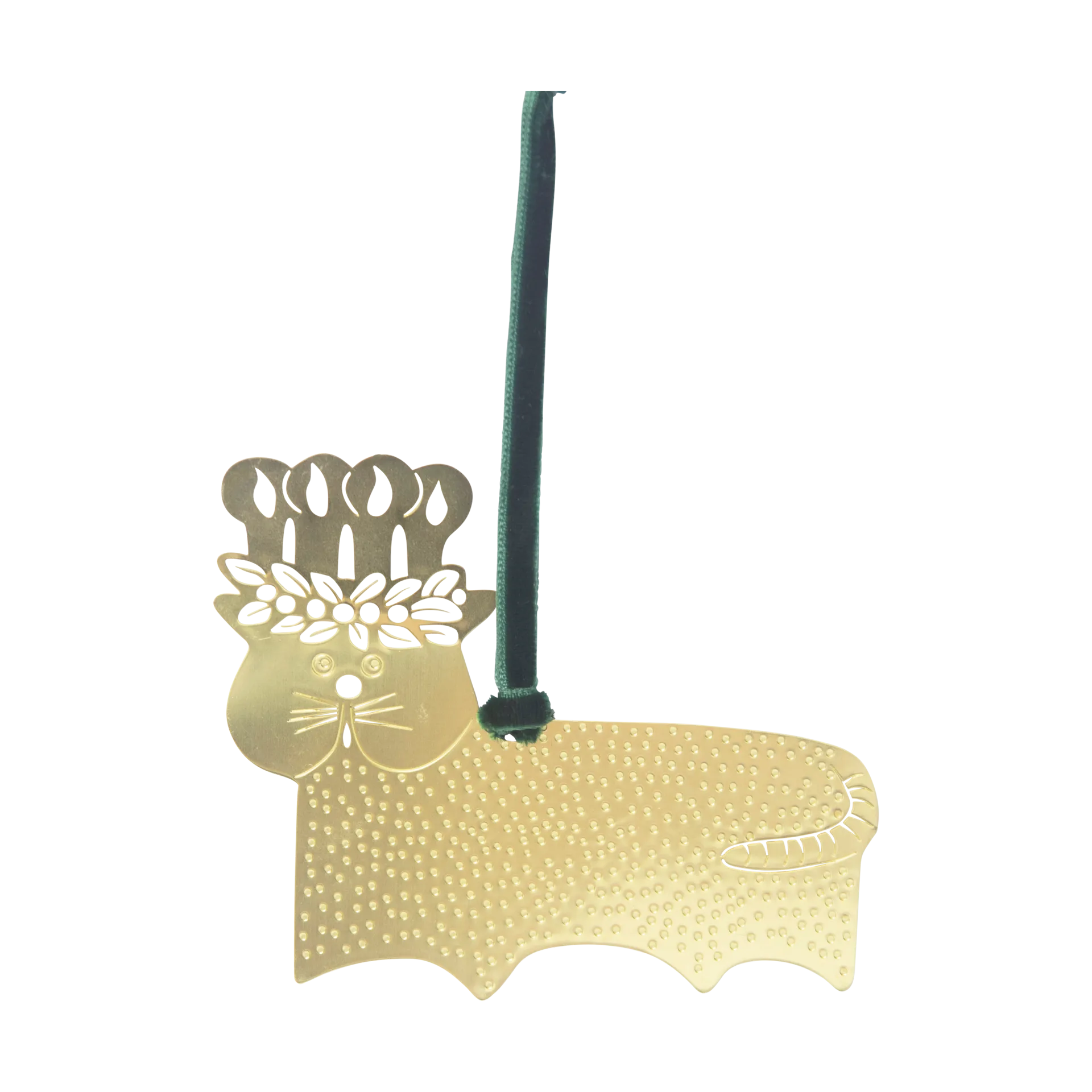 Stig L gingerbread cat dekorationsophæng, Guld-messing Pluto Design