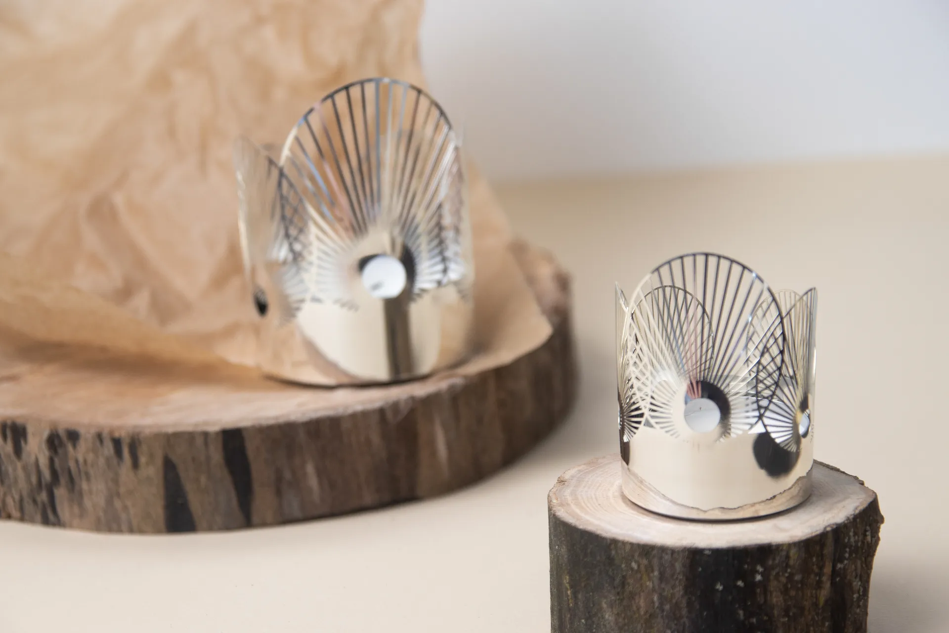 Sun fyrfadsstage medium Ø6,5 cm, Sølv Pluto Design