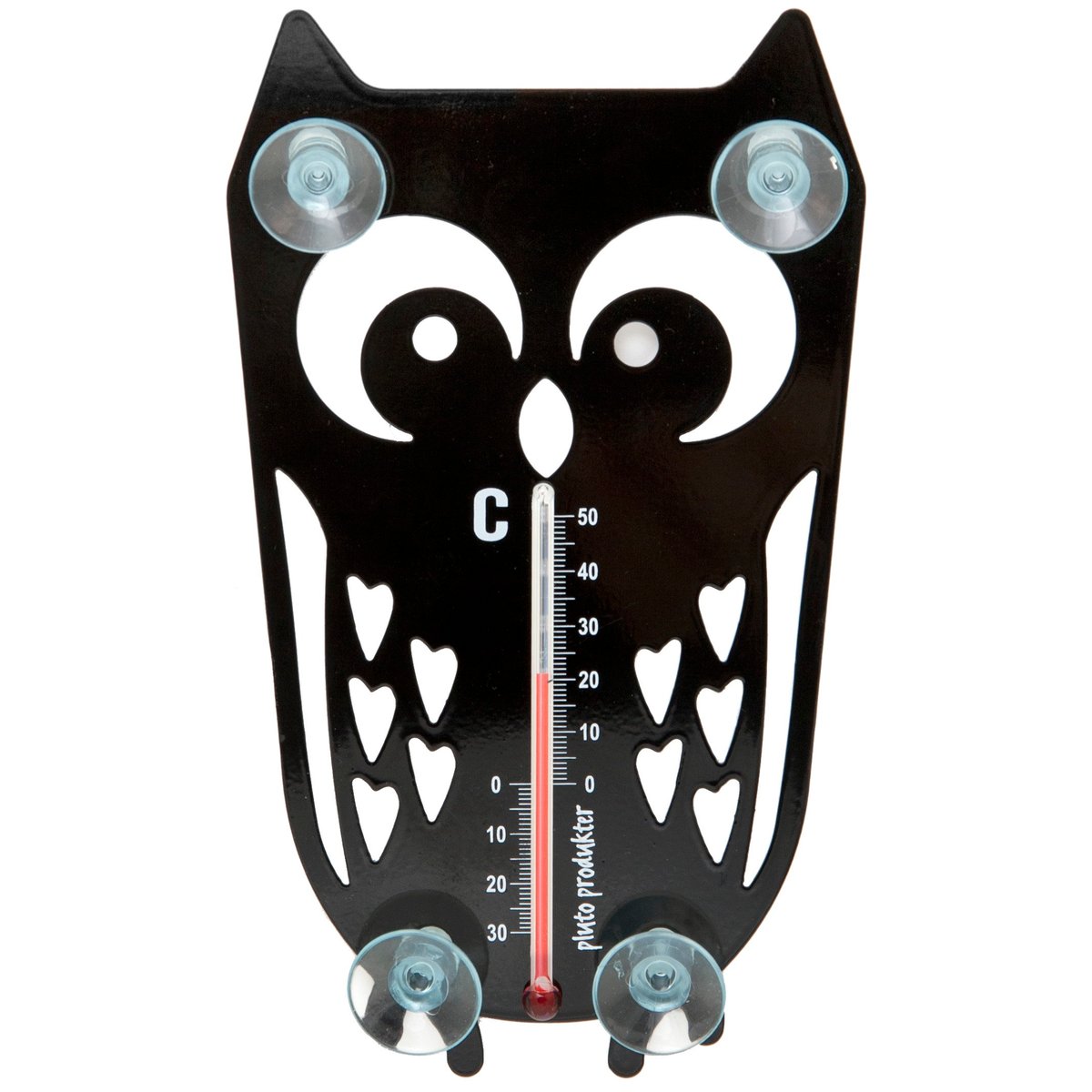 Pluto Design Ugle termometer sort