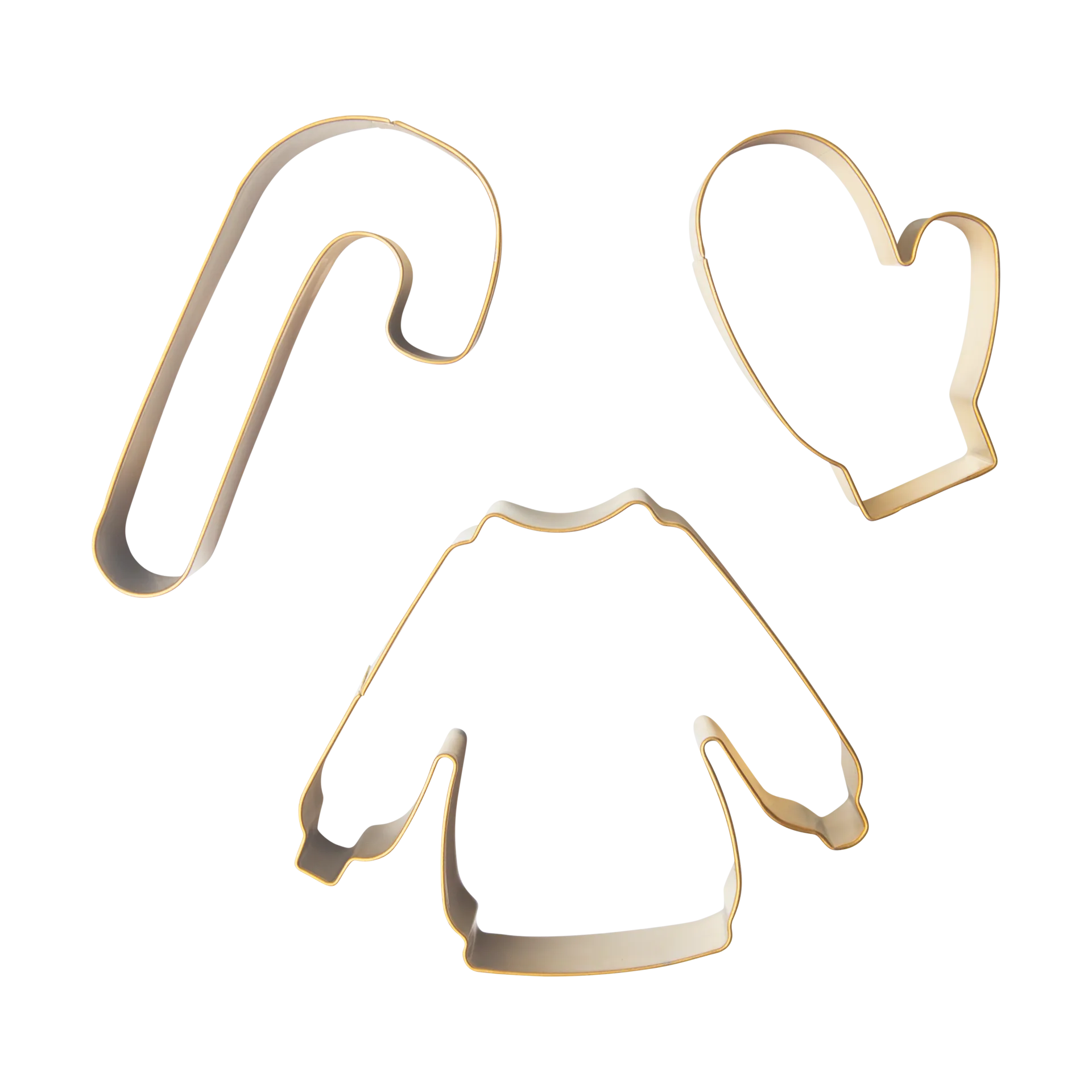 Winter peberkageform 3 dele, Guld Pluto Design