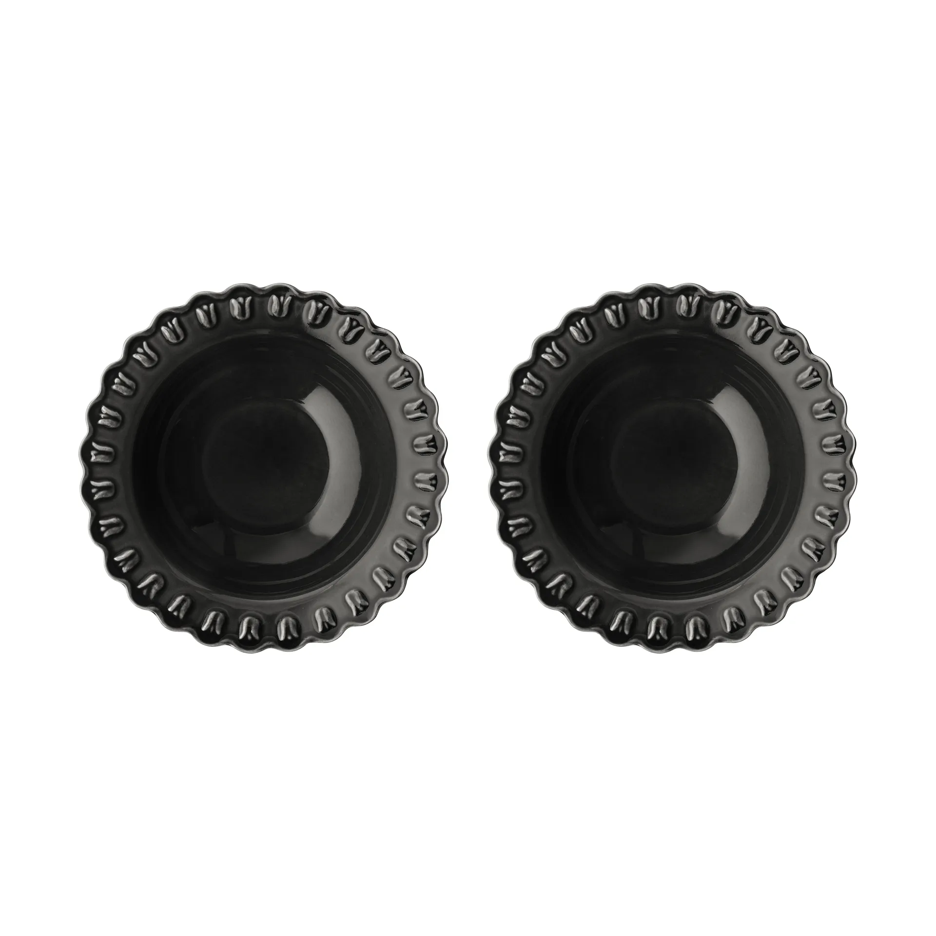 Tulipa dyb tallerken Ø23 cm 2-pak, Almost black PotteryJo