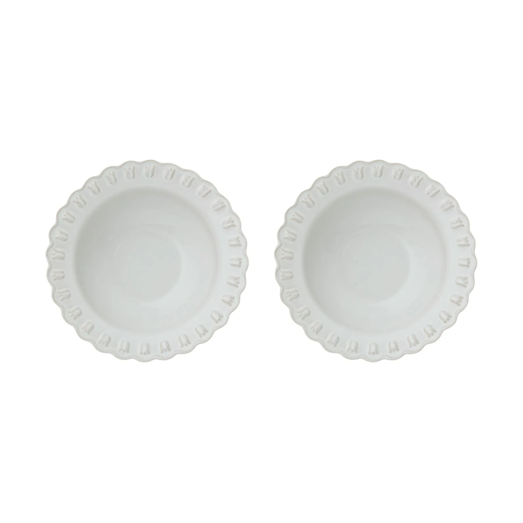 Tulipa dyb tallerken Ø23 cm 2-pak, White PotteryJo