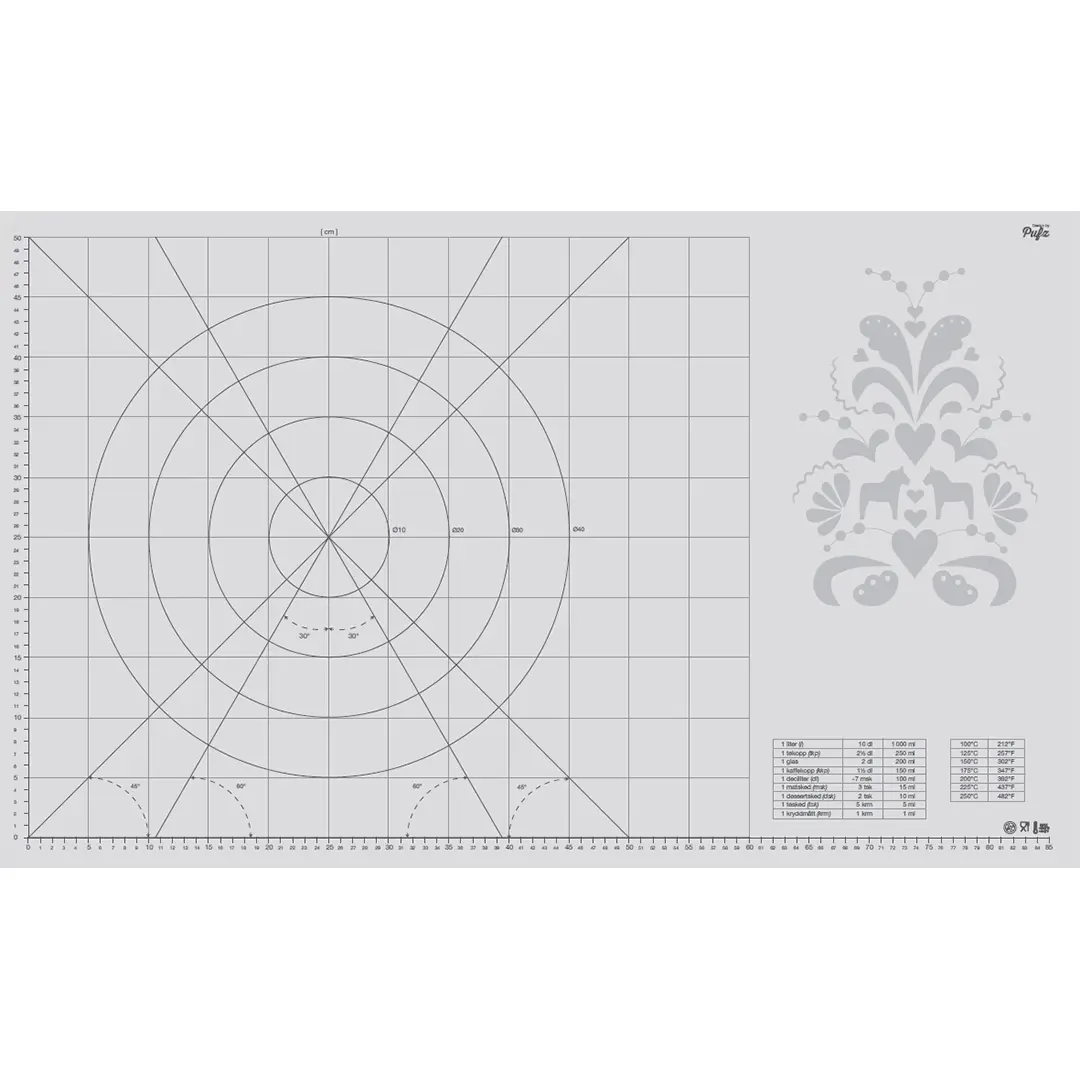 Bageunderlag 55x90 cm, Hvid Pufz