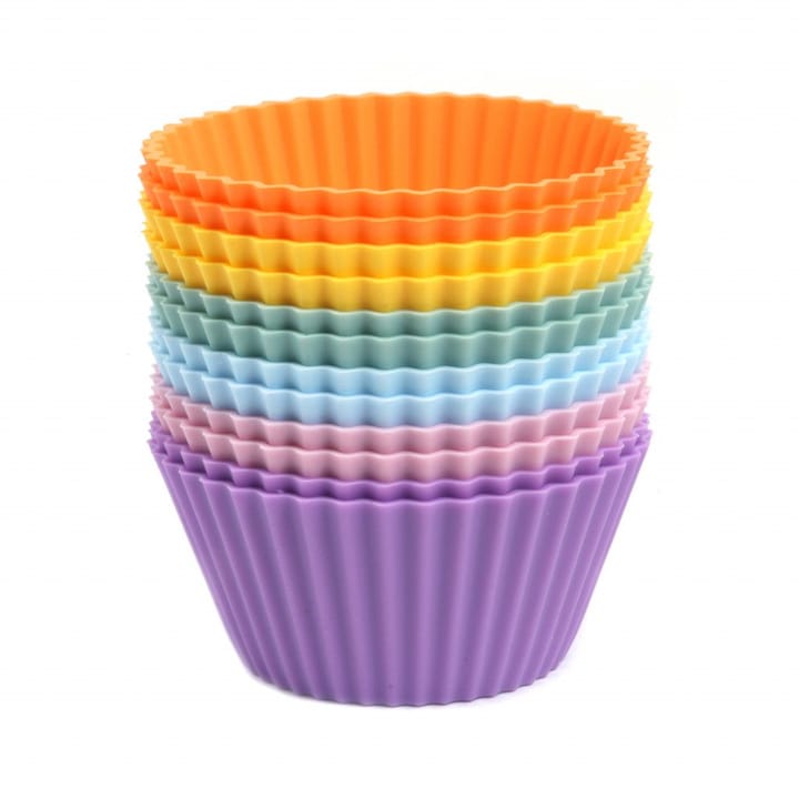 Muffinsforme 12-pak, Farvemix regnbuepastel Pufz