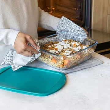 Cook & Store rektangulært fad med låg glas - 28x20x8 cm - Pyrex