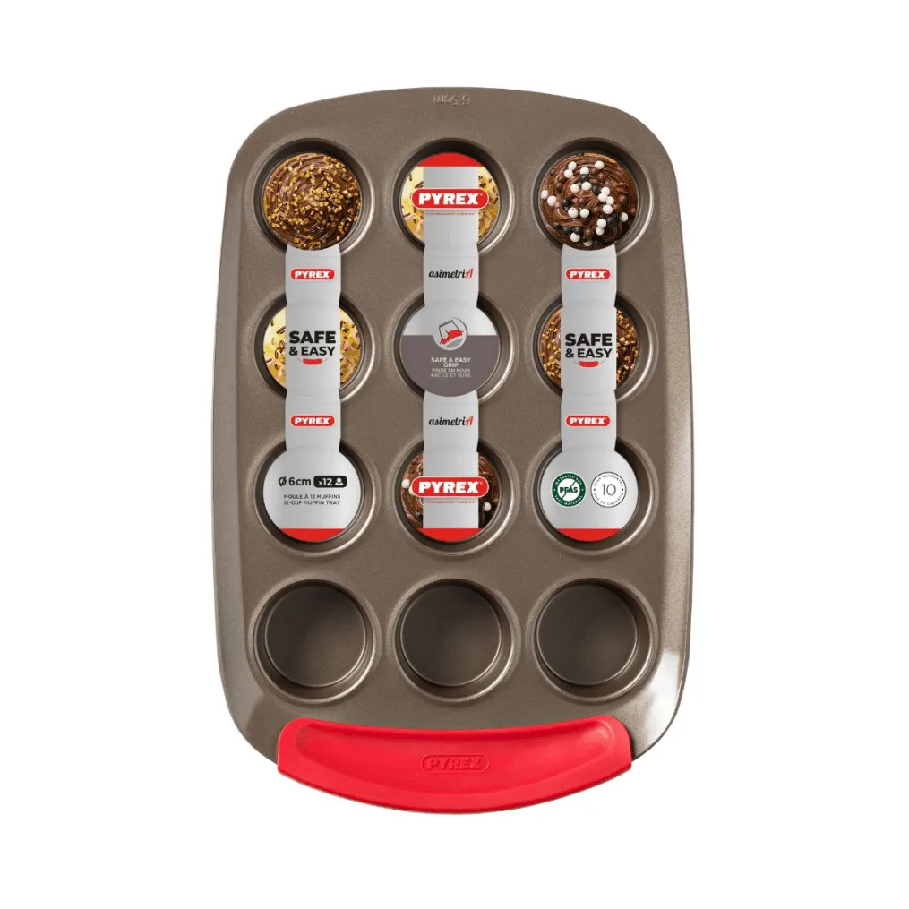 Pyrex Pyrex Asimetria muffinsform Silikone, rektangulær, 12 muffins