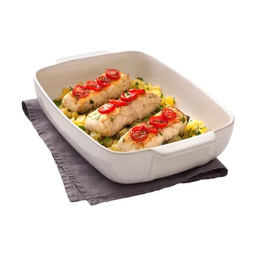 Pyrex rektangulært fad keramik hvid - 25x19 cm - Pyrex