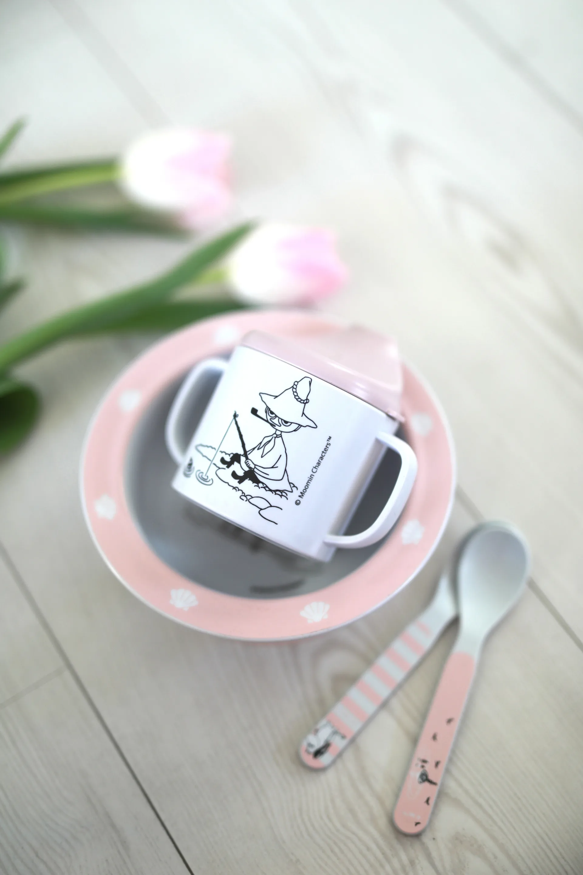 Mumi Vand & Bad tudkop & sugekopstallerken, Pink Rätt Start