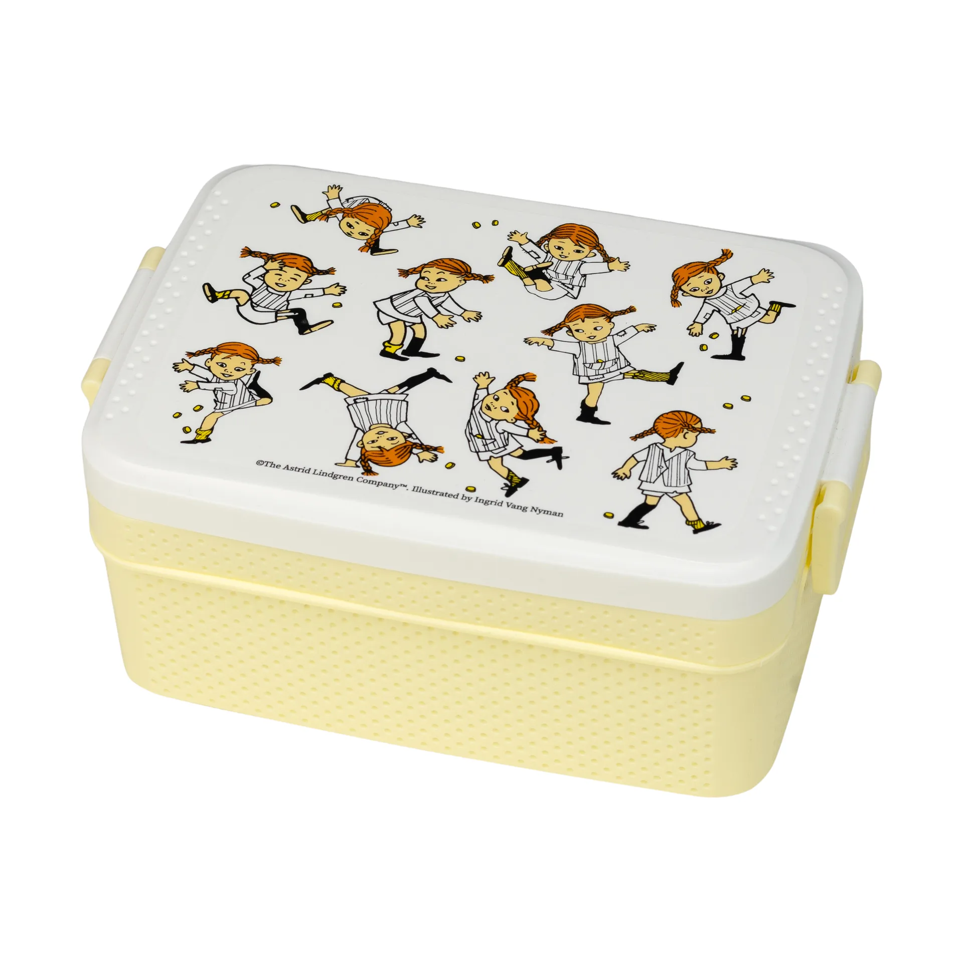Pippi Cirkus madkasse 8x18,5 cm, Gul-hvid Rätt Start