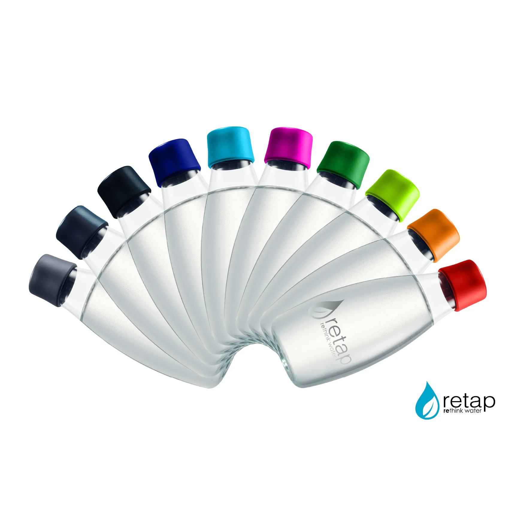 Retap vandflaske 0,5 l, Sort Retap