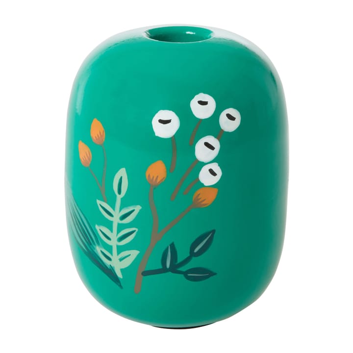 Rice lysestage Ø8,5 cm, Green/Handpainted flowers RICE