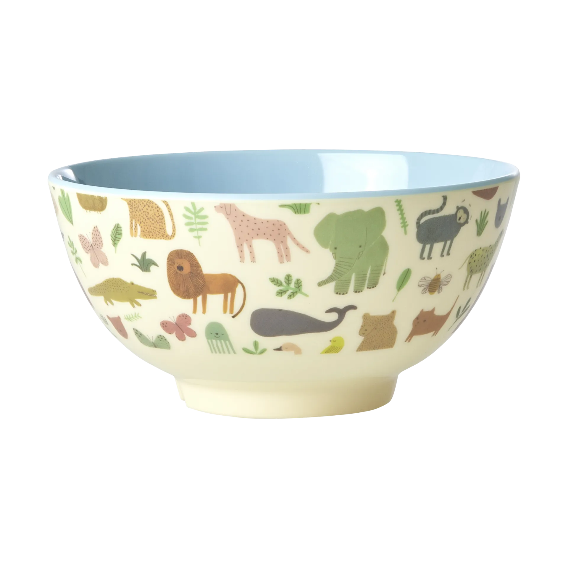 Rice melaminskål medium, Sweet Jungle Print-Soft blue RICE