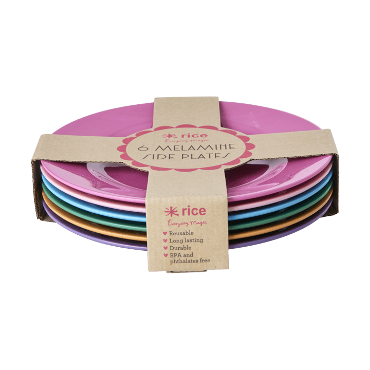 Rice melamintallerken 20 cm 6-pak - Soft pink - RICE