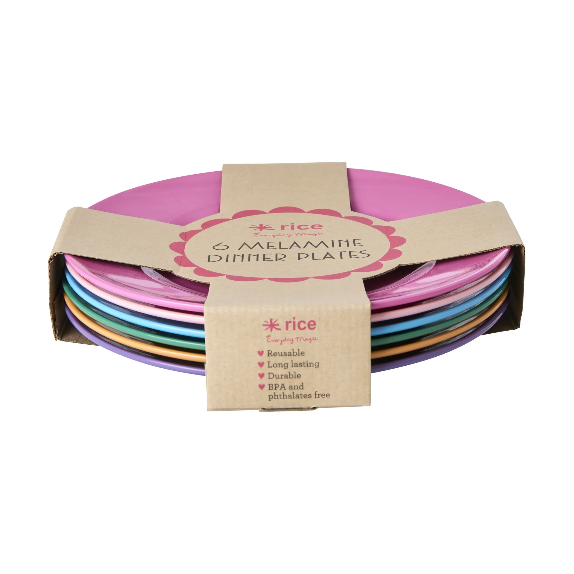 Rice melamintallerken Ø26 cm 6 dele, La Joie de Vivre RICE