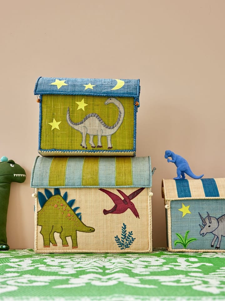 Rice raffia opbevaringskurv 3 dele, New Dinosaur Theme RICE