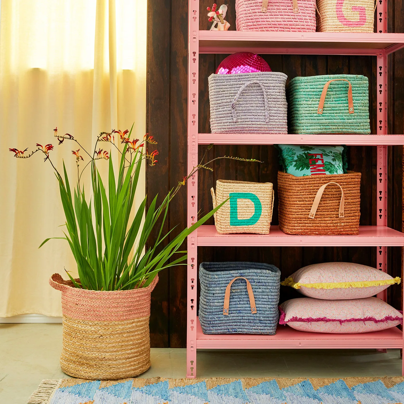 Rice raffia opbevaringskurv, Brun RICE