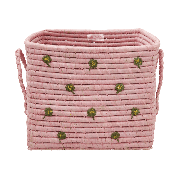 Rice raffiakurv med hank 30x30 cm - Pink - RICE
