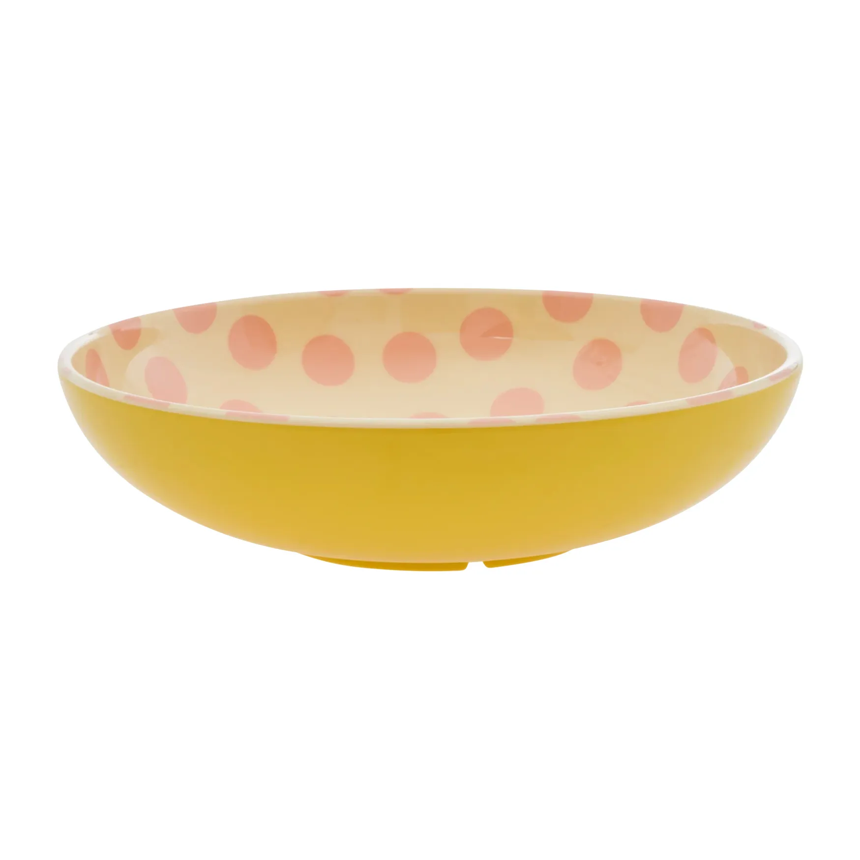 Rice salatskål melamin Ø29,9 cm, Pink dots/Yellow RICE