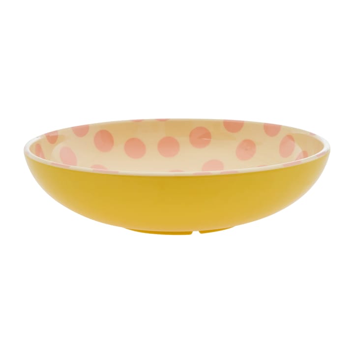 Rice salatskål melamin Ø29,9 cm, Pink dots/Yellow RICE