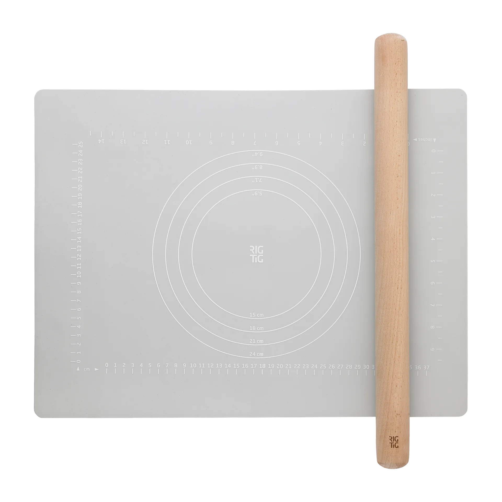 BAKE-IT kagerulle og bagemåtte, Light grey RIG-TIG