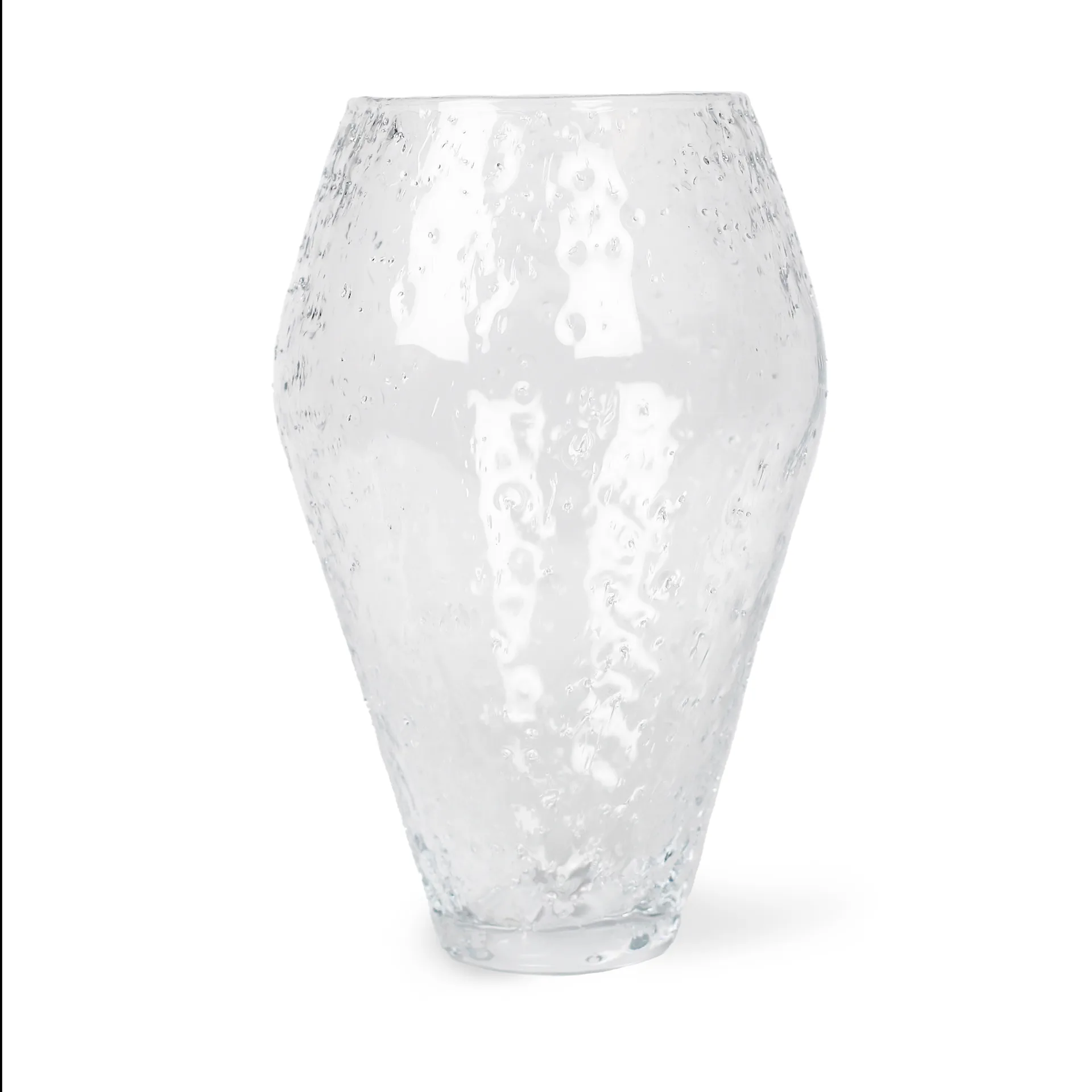 Crushed glasvase large, Clear Ro Collection