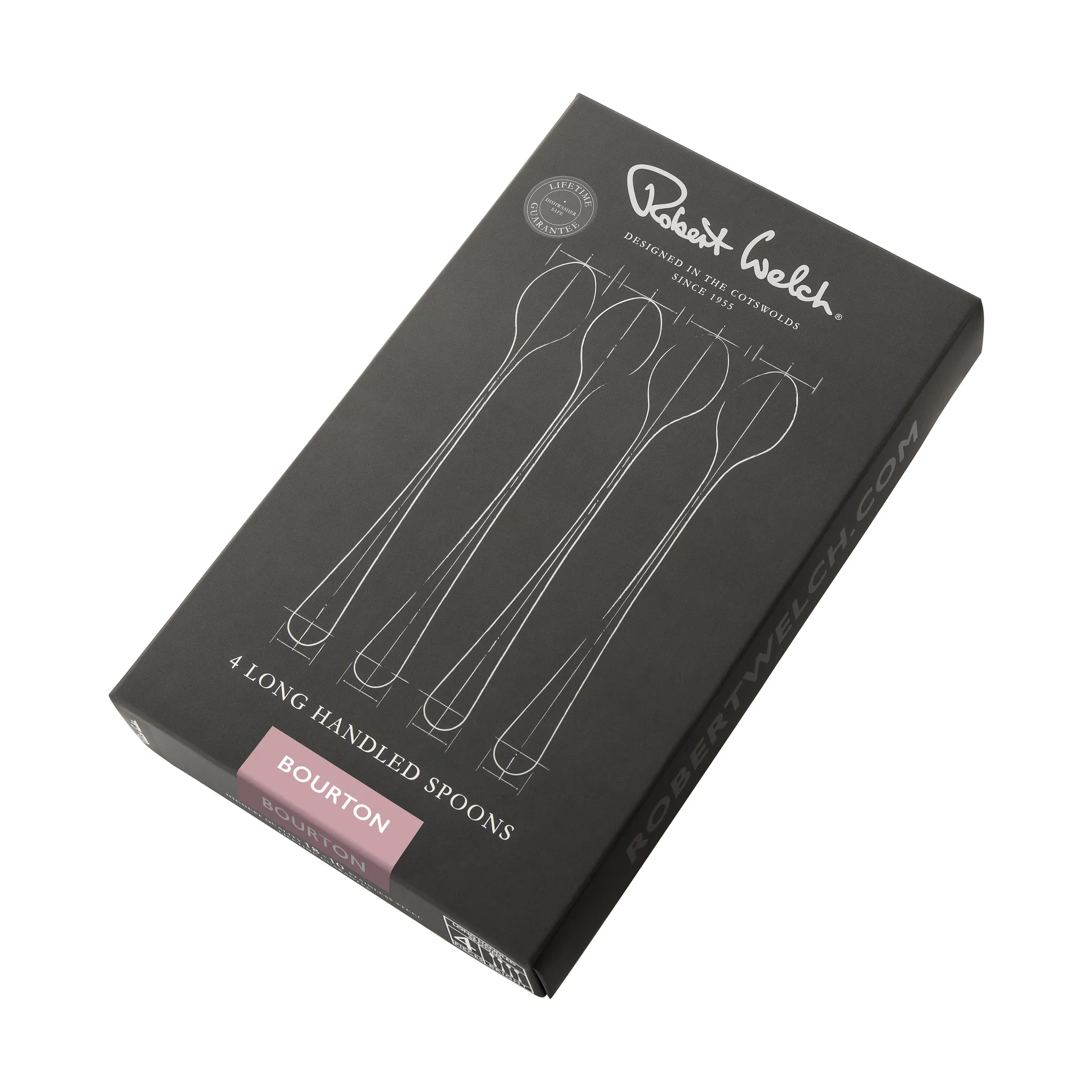 Bourton Bright latteske – 4 dele, Rustfrit stål Robert Welch