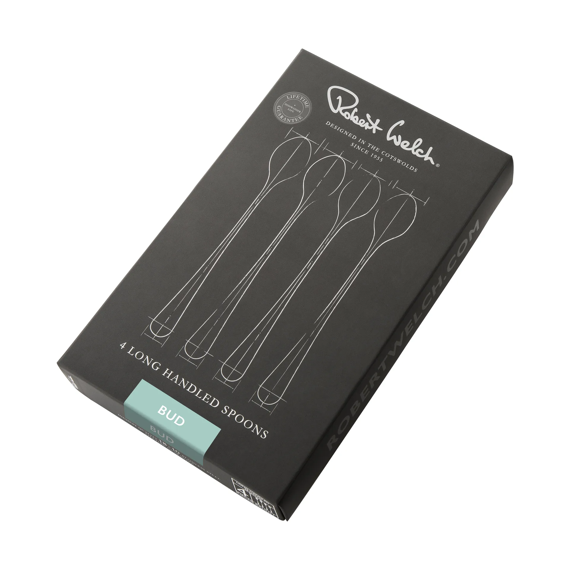 Bud Bright latteske – 4 dele, Rustfrit stål Robert Welch